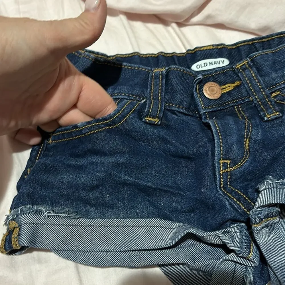 Old Navy 6 Denim Shorts - Dark Blue with cuff euc